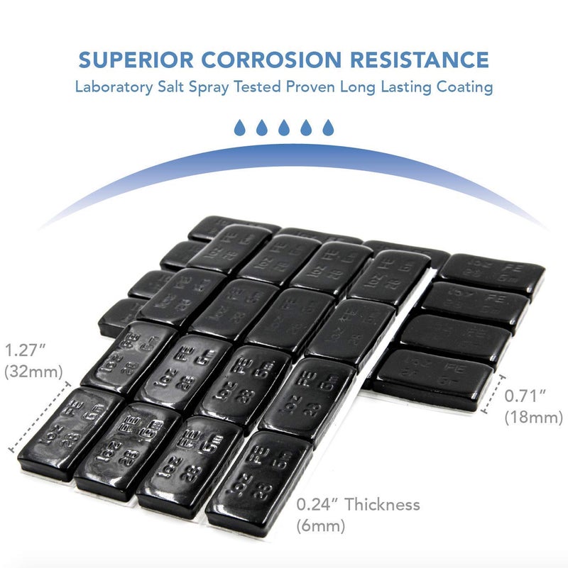 CKAuto 1oz, Black, Adhesive Stick on Wheel Weights,EasyPeel Tape, 72 oz/Box, US Quality (72pcs) - Image 3